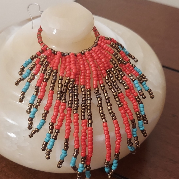 Handmade Beaded Earrings - Picture 6 of 6